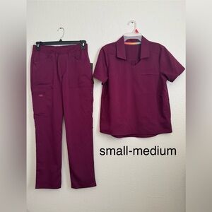 Burgundy Scrub Set